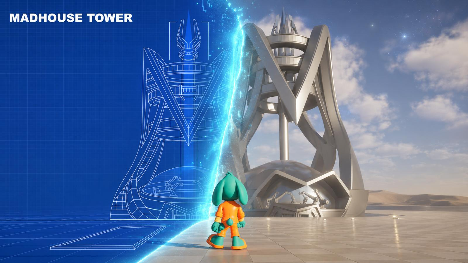 Madhouse Tower blueprint bleeding into its completed build